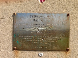 This plaque memorializes the surveillance station on Shepherds Hill